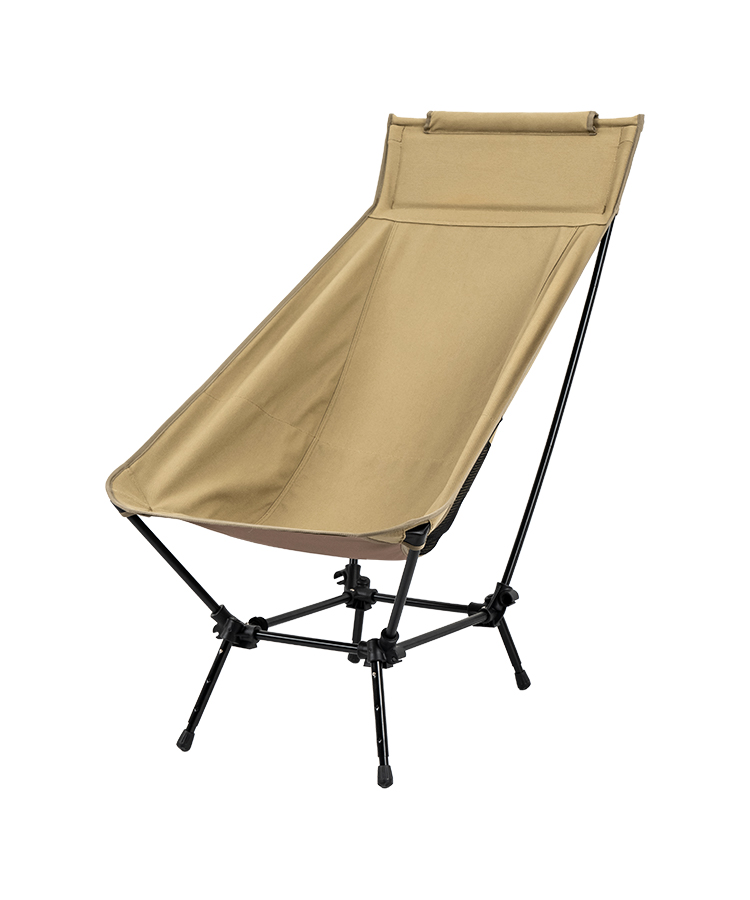 Large Adjustable Height Square Camping Chair With Pillow